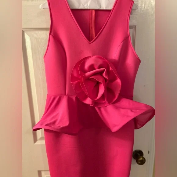 Elegant Pink Sleeveless Dress - Picture 3 of 6